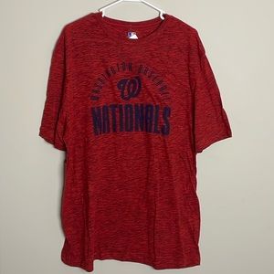 Major League Washington Baseball Nationals Dark Red Black Marble Short Sleeve XL